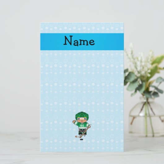 ホッケパーソナライズされたー選手の青い泡 便箋 (スタンド正面)