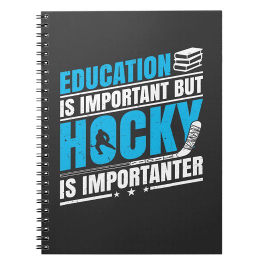 ホッケーおもしろいは重要だ ノートブック (正面)