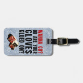 ホッケーおもしろいエンフォーサーカスタムラゲージタグ ラゲッジタグ (正面横)