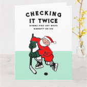 ホッケーおもしろいクリスマスカード カード (黄色い花)