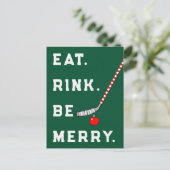 ホッケーおもしろいクリスマスホリデーカード シーズンポストカード (スタンド正面)