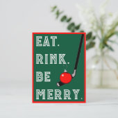 ホッケーおもしろいクリスマスホリデーカード シーズンポストカード (スタンド正面)