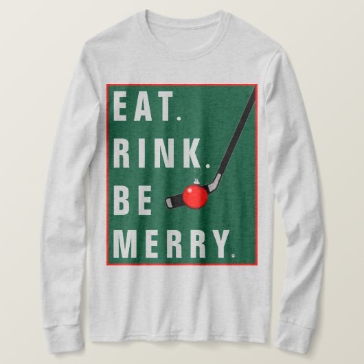 ホッケーおもしろいクリスマス Tシャツ (デザイン正面)