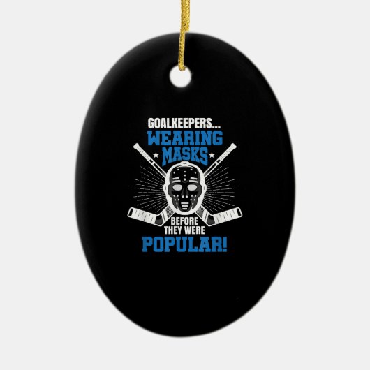 ホッケーおもしろいゴアリーマスクパンアイスホッケー セラミックオーナメント (正面)