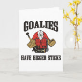 ホッケーおもしろいゴアリー カード (黄色い花)