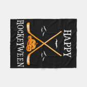 ホッケーおもしろいハロウィーン衣装キッズボーイ フリースブランケット (正面(横))