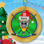 ホッケーおもしろいパーソナライズされたクリスマスオーナメント セラミックオーナメント