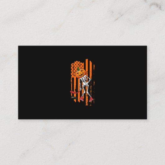 ホッケーおもしろいプレーヤーファンギフトスケルトンのハロウィーン 名刺 (正面)