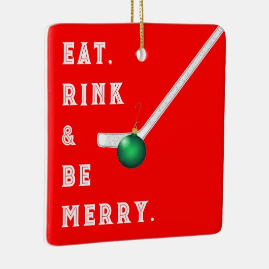 ホッケーおもしろいホリデーギフトセラミックオーナメント セラミックオーナメント (右)