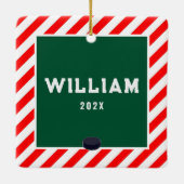 ホッケーおもしろいホリデーギフトセラミックオーナメント セラミックオーナメント (裏面)