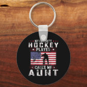 ホッケーお気に入りの選手が母の日おばさんに電話する キーホルダー (正面)