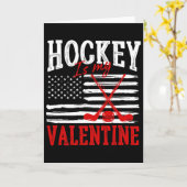 ホッケーが私のバレンタイン バレンタインデーのアイスホッケー カード (黄色い花)