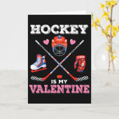ホッケーが私のバレンタイン 面白いホッケーバレンタインデー カード (黄色い花)