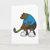 ホッケーでクマと対決するホッケーのスティック カード (正面)