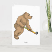 ホッケーでクマと対決するホッケーバット カード (裏面)