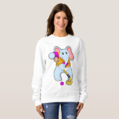 ホッケーで象こうもり スウェットシャツ (正面フル)