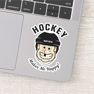 ホッケーでHappy おもしろい Cartoon Player Laptop シール