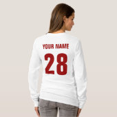 ホッケーのお母さん名前及び数背部プリントのティー Tシャツ (裏面フル)