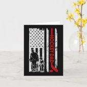 ホッケーのお父さん アメリカ国旗 父の日ギフト カード (黄色い花)