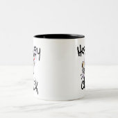 ホッケーのひよこのTシャツおよびギフト ツートーンマグカップ (中央)