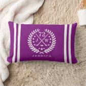 ホッケーのオールスターカスタムなイニシャル、紫色名前 ランバークッション