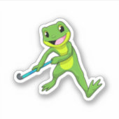 ホッケーのカエルこうもり シール (正面)