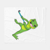 ホッケーのカエルこうもり フリースブランケット (正面(横))