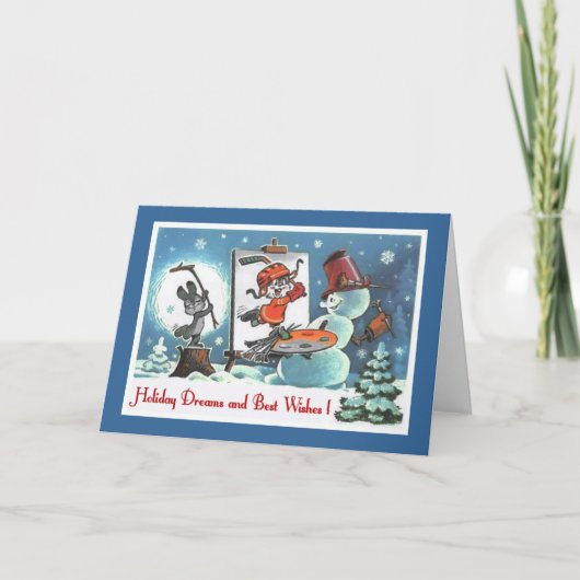 ホッケーのクリスマスカード シーズンカード (正面)