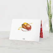 ホッケーのクリスマスカード - 雪の中でプレーする少女 カード (裏面)