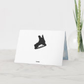 ホッケーのクリスマスカード - 青い氷のスティックとパック カード (裏面)