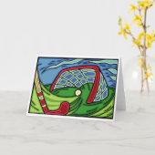 ホッケーのグリーティングカード カード (黄色い花)