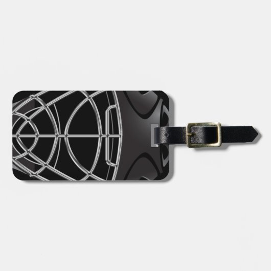 ホッケーのゴールキーパーのヘルメット ラゲッジタグ (正面横)