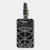 ホッケーのゴールキーパーのヘルメット ラゲッジタグ (正面縦)