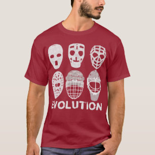 ホッケーのゴールキーパーのマスクの進化 Tシャツ