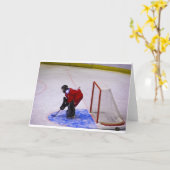 ホッケーのゴールキーパー カード (黄色い花)