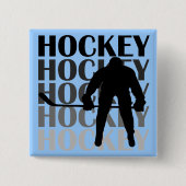 ホッケーのシルエットのTシャツおよびギフト 缶バッジ (正面)