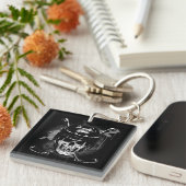 ホッケーのスカル キーホルダー (正面右)