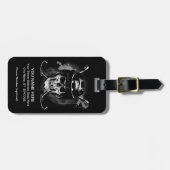 ホッケーのスカル ラゲッジタグ (正面横)