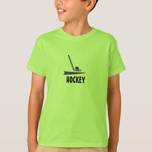 ホッケーのスティックとパック Tシャツ (正面)