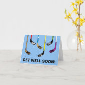 ホッケーのスティックカラフルが上手になる カード (黄色い花)