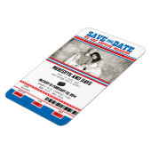 ホッケーのチケット写真の保存日付 マグネット (左側)