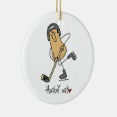ホッケーのナットのTシャツおよびギフト セラミックオーナメント (右)