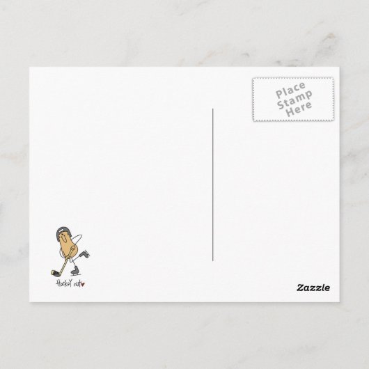 ホッケーのナットのTシャツおよびギフト ポストカード (裏面)