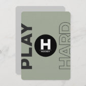 ホッケーのバーのバルミツワーのクラシックの招待状 招待状 (正面/裏面)