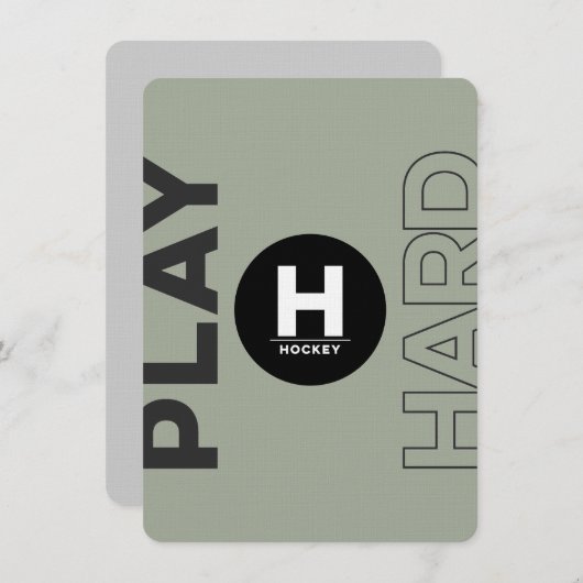 ホッケーのバーのバルミツワーのクラシックの招待状 招待状 (正面/裏面)