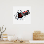 ホッケーのパックが切り裂ける ポスター (キッチン)