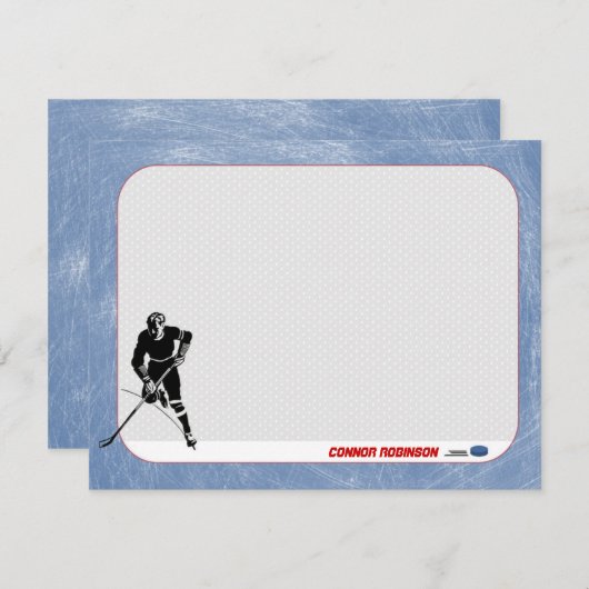 ホッケーのパーソナライズなメッセージカード ノートカード (正面/裏面)
