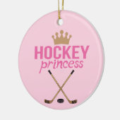 ホッケーのプリンセスのピンク セラミックオーナメント (左)