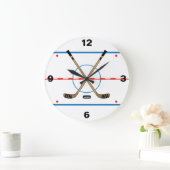 ホッケーのリンクのアイスホッケー用スティックは氷部屋の装飾を集中させます ラージ壁時計 (ホーム)