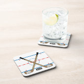 ホッケーのリンクの中心のアイスホッケーの棒(6)の置いて下さい コースター (右側)